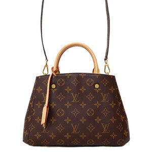 Louis Vuitton Monogram Leather Montaigne 2way Shoulder Bag Brown